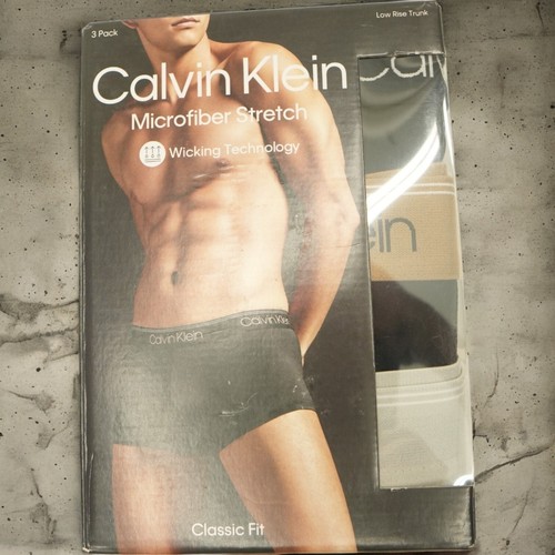 Calvin Klein Men's 3-Pack Size 2XL Classic Fit Microfiber Stretch Boxer Briefs