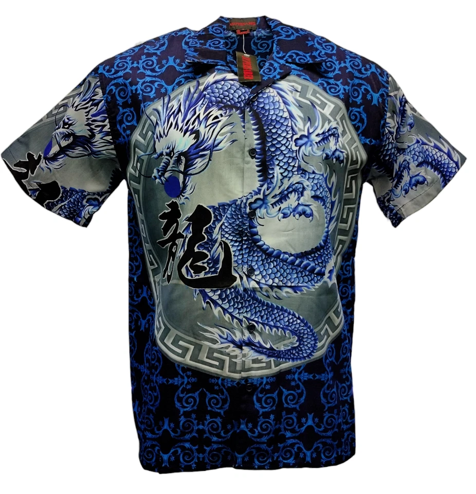 Мужская летняя рубашка Big Brother Dragon на пуговицах 100% полиэтиленовая повседневная новая с ценниками - Изображение 3 из 4