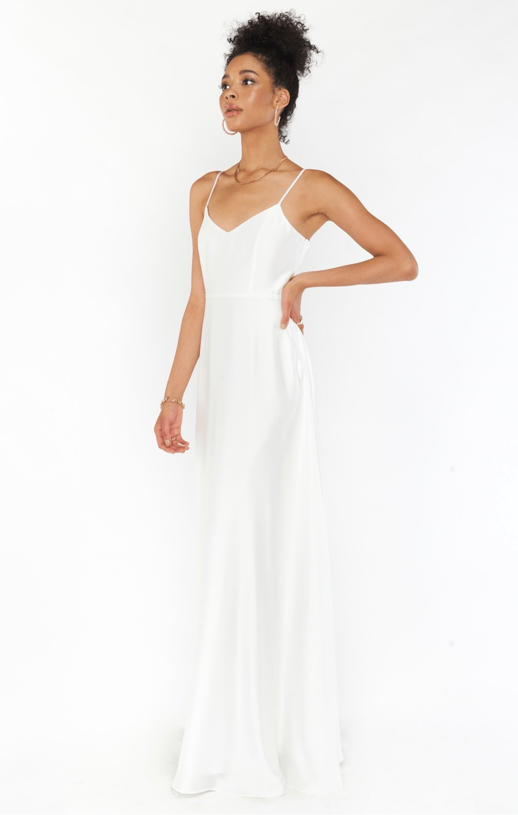 Show Me Your MUMU Faith Maxi Dress in Ivory Luxe Satin NEW NWT