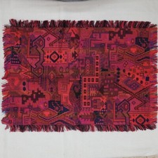 Handmade Druze placemat rectangle red each si...