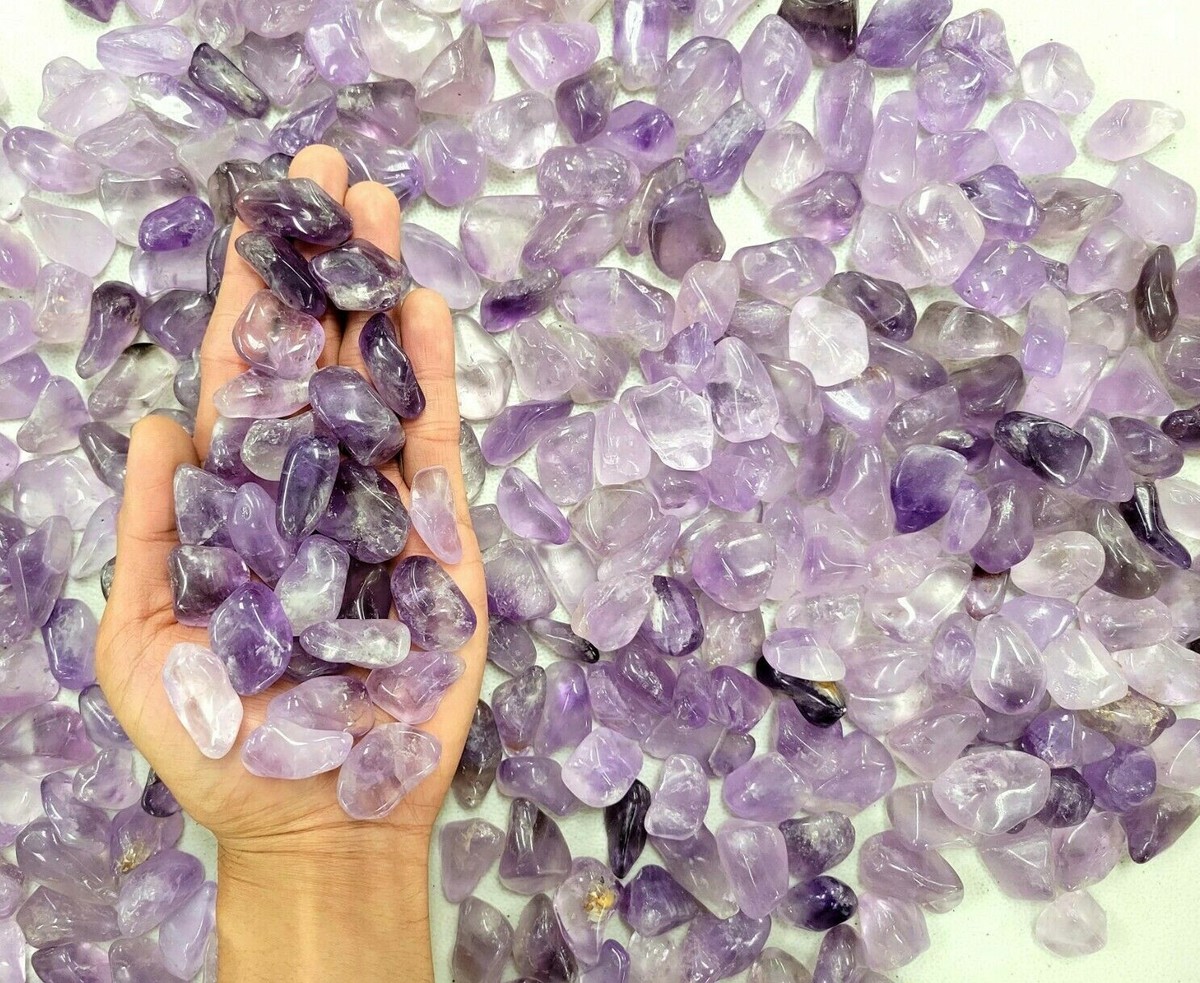 Small Tumbled Amethyst Crystals Bulk Pendant Size Natural Gems Healing  Stones