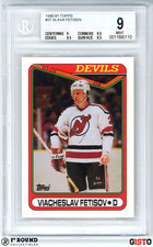 POP 1: Viacheslav Slava Fetisov RC BGS 9: 1990-91 Topps Rookie Card Gisto #27