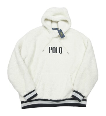 Polo Ralph Lauren Men's Cream Ivory Hi-Pile Sherpa Fleece Pullover