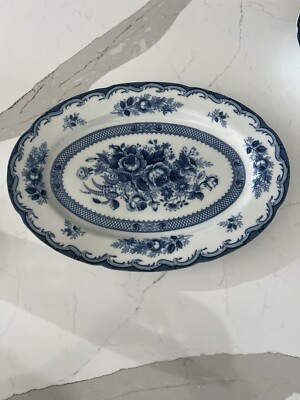 Blue Rose Serving Platter The Finest China!  Truly Exceptional!  No Chips/Cracks