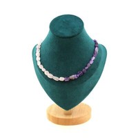 Collier Mit Perlen Amethyst Aus Brasilien + Quarz Ros