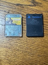 Sony Playstation 2 8MB Memory Card SCPH-10020 Black  Final Fantasy V11 2 Cards