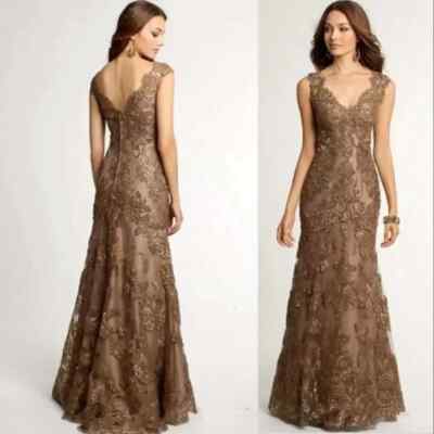 Mother of the Bride Dresses Brown Beaded Mermaid Wedding Gowns Prom Evening