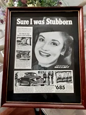 1941 Plymouth Original Magazine Ad Framed Under Glass Car Only $685 Man Cave