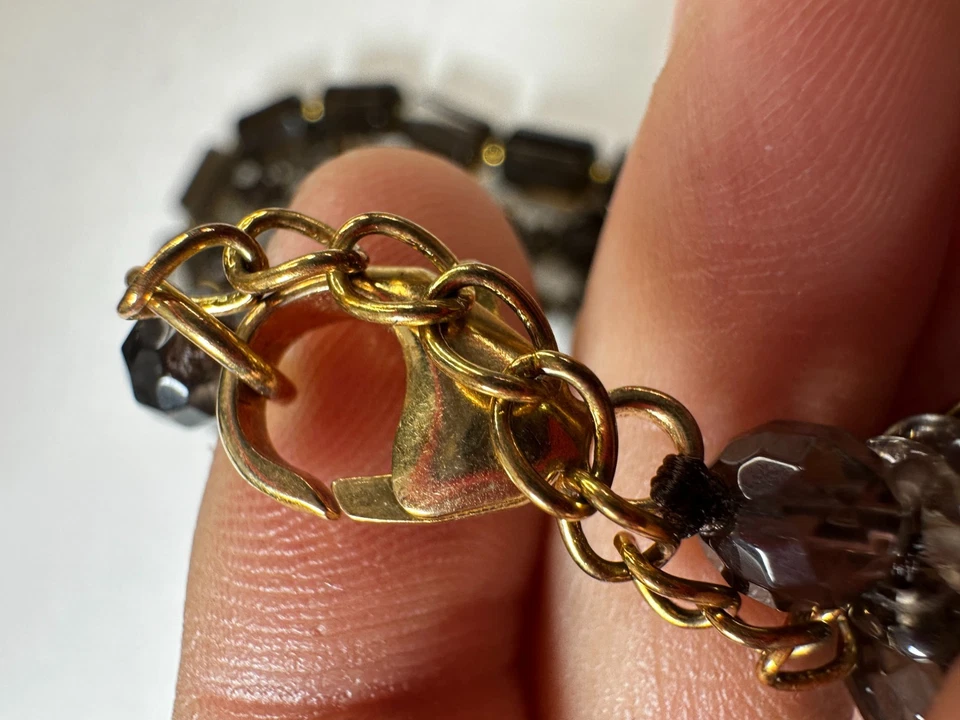 Collar Lucoral Lucas Lameth Cuarzo Ahumado Cuentas Multihilo 925 Marrón Foto 4 de 4