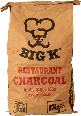 Big K Chilla-Grilla Restaurant Grade Charcoal, 12kg Bag Lumpwood Charcoal