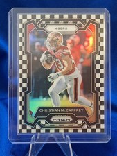 2023 Panini Prizm Christian McCaffrey Black and White Checker Prizm #267 SP SSP