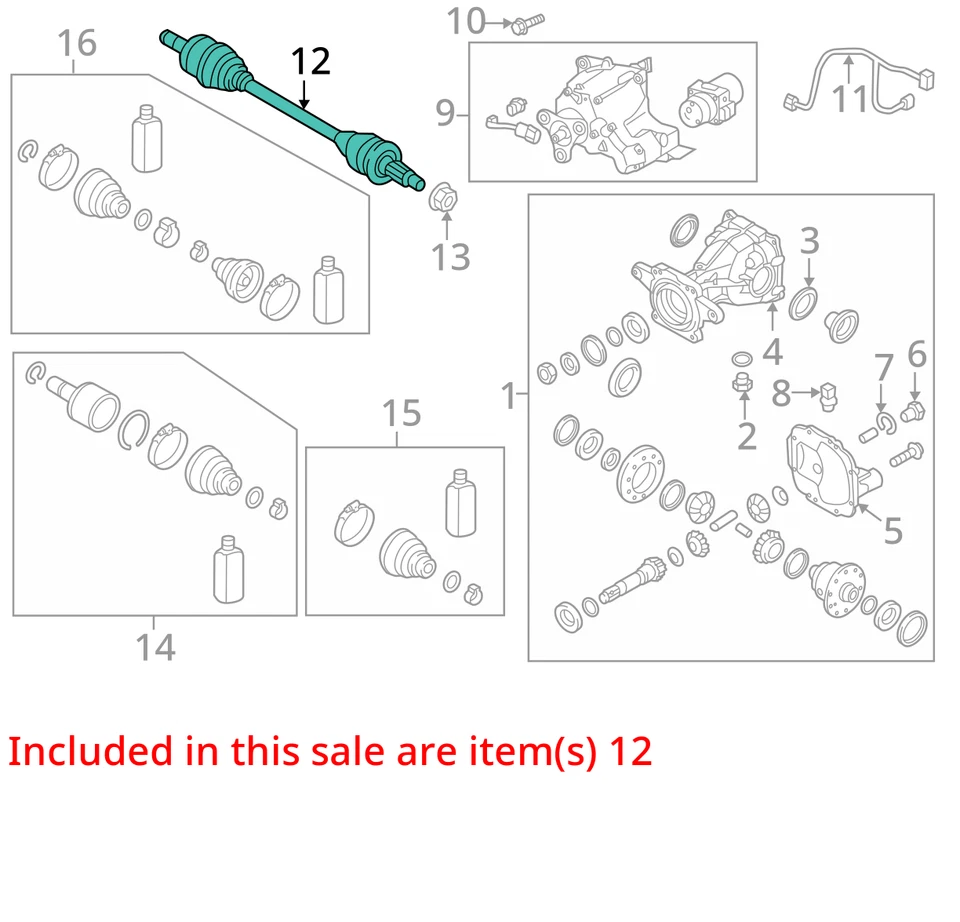 Hyundai Santa Fe 2013-2018 eje pasajero delantero CV C/V CJNUI Foto 3 de 4