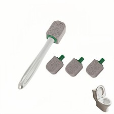 Pumice Toilet Brush Scrubber with 9.5  Handle - 1 Scrubber  4 Pumice Stones ...