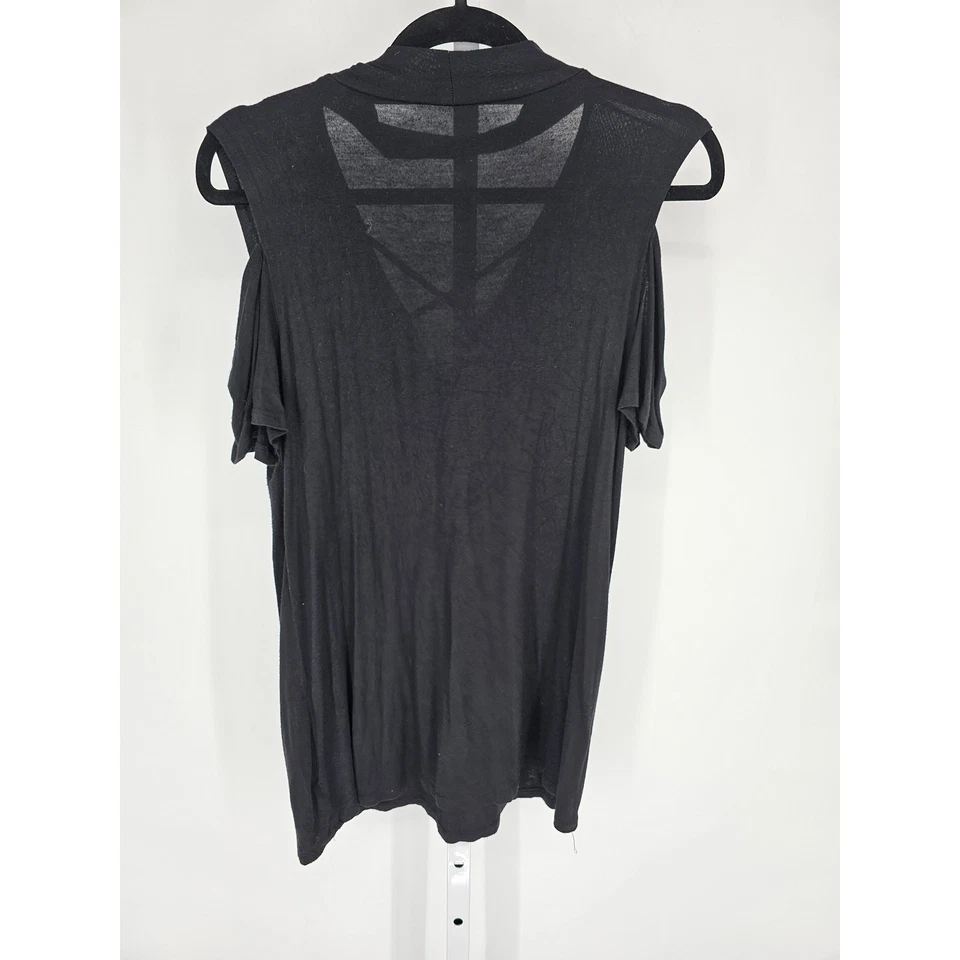 Top tejido ajustado manga corta vintage Y2K SNAP para mujer talla L negro cuello en V  Foto 4 de 4