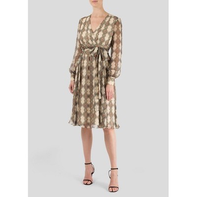 Dhela Midikleid Wickeloptik UK8 in Creme UVP 1200£