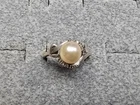 GRANDMA GRABE'S BEAUTIFUL VINTAGE 925 STERLING SILVER FAUX PEARL 2.87G RING SIZE