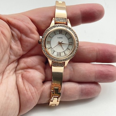 JACLYN SMITH Rose Gold Watch Quartz Crystal Accents Womens 7 Inch