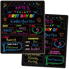 First and Last Day of School Board, 10 X 12 in Double Sided First Day of Scho...