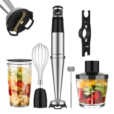 1100W Corded Hand Blender – 6-in-1 Stick Blender – Variable Speed Im