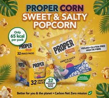 Proper Corn Sweet & Salty Popcorn–32 Pack (14g),Vegan, Gluten Free,High Fibre