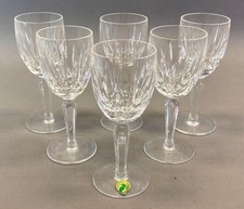 Set of 6 WATERFORD KILDARE Crystal Claret Wine Glasses 6 1/2” Plain Base MINT