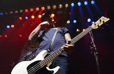 Musician CJ Ramone performs onstage with the Ramones at The Ramone- Old Photo