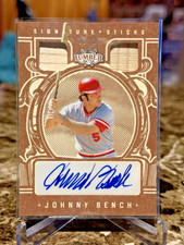 2025 Leaf Lumber Johnny Bench /30 Signature Sticks Auto Dual Bat Relic #SS-JB1