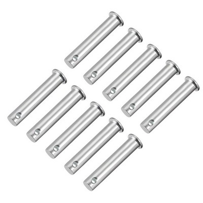 10 Stück, Einloch Gabelstifte 10 mm x 50 mm Flachkopf Stahl verzinken