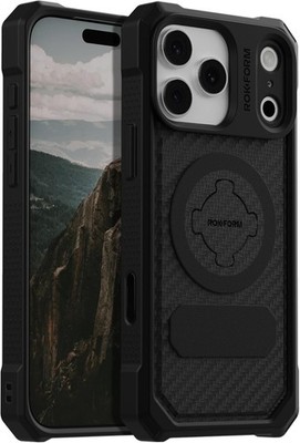 Rokform iPhone 17 Pro Hülle Magnet Cover Stoßfest Kohlefaser Schwarz