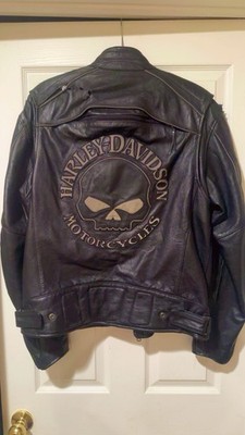 Harley-Davidson Reflective Willie G Skull Leather Jacket - 9809907VM (Black)