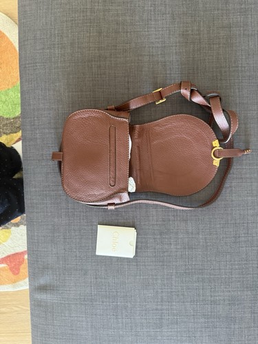 Chloe Marcie Saddle Bag Schultertasche Crossbody klein Leder hellbraun braun Kalbsleder OG - Bild 2 von 9