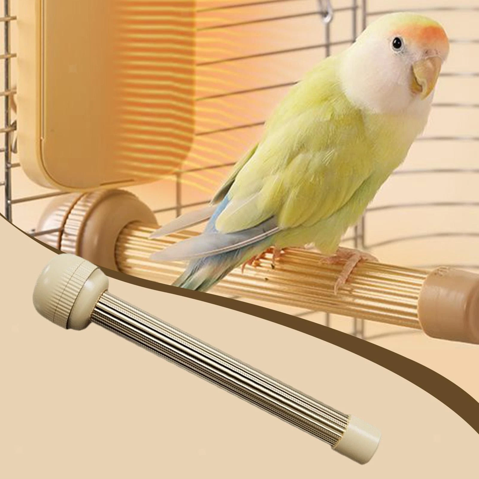 Heated Bird Perch Anti Bite Bird Cage Accessory for Small Birds Conure Macaw