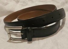 Vintage Ralph Lauren Mens 40 - 1" Black Stamped Leather Belt