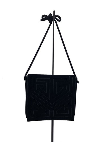 GIVENCHY Shoulder Bag Velour Gray Used