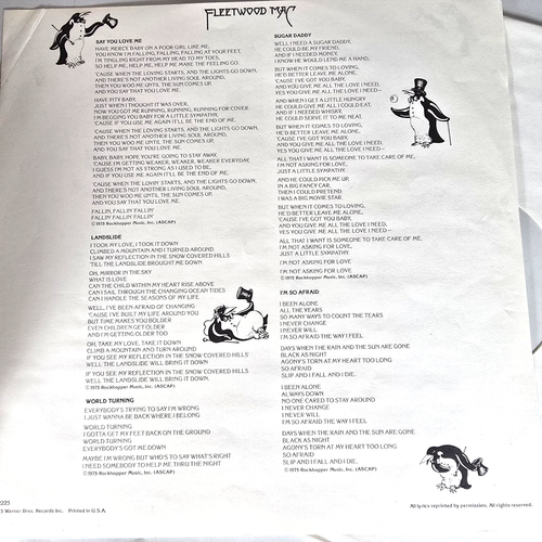 Fleetwood Mac Vinyl Record 1975 Self Titled LP Rock Album MS 2225 Vintage - Imagen 8 de 10