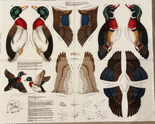 Vintage MALLARD & WOOD DUCK Cut and Sew FABRIC Panel Set Cranston Cabin 1980's