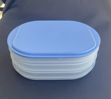 Tupperware Set of 3 Fridge Stackables Stacking Containers with True Blue Cover