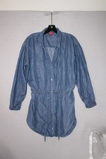 Guess V-neck Blue Chambray Belted Dress Shirt XLarge XL Soft Comfy Casual