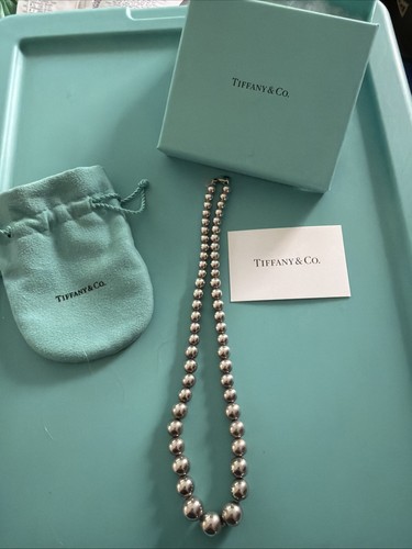 Tiffany & Co. Sterling Silver Graduated Bead Ball 16in Necklace (26.89g)