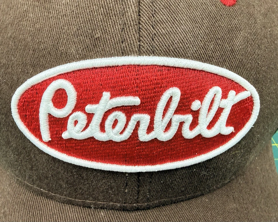 Auténtica gorra Peterbilt marrón y roja bordada con tirantes - ¡Por el juego nueva con etiquetas! Foto 4 de 4