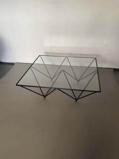 Vintage Modern Glass/Steel Coffee Table Liberty