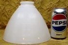 1 vintage 8" white milk glass floor waffle torchiere lamp shade 2 1/4" fitter