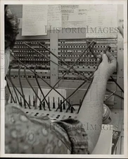 1968 Press Photo An employee operates a switchboard telephone - hpa35928