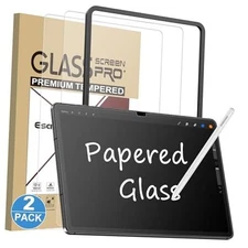  2 Pack Like Paper Glass Screen Protector for Samsung Galaxy Tab S10 FE/ S9 / 