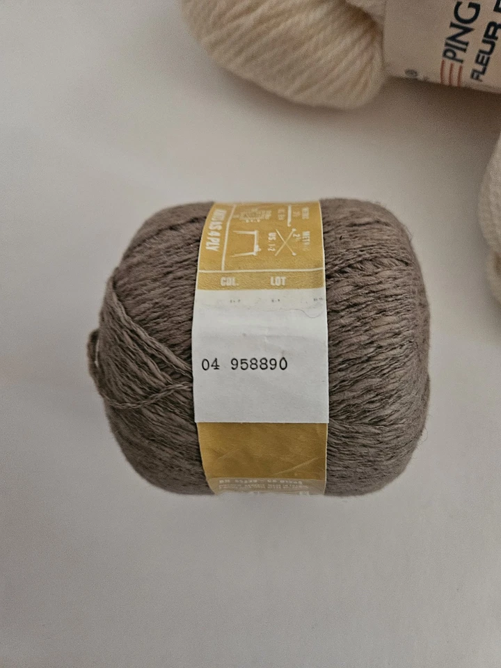 Lote De Colección Pungouin De 4: 1 Lana, 1 Lana Y Algodón 2 Viscosa Gris Blanco Plata Foto 3 de 4