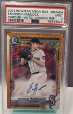 2021 Bowman Chrome Emerson Hancock Mega Box Orange Refractor AUTO RC/25 PSA 9🔥