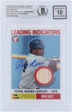 Jim Rice Boston Red Sox Signed 2005 Topps Pristine Legends Bat Beckett 10 Card