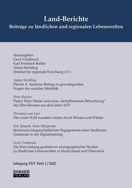 Land-Berichte. BeiträGe Zu LäNdlichen Und Regionalen Lebenswelten Gerd Vond-image
