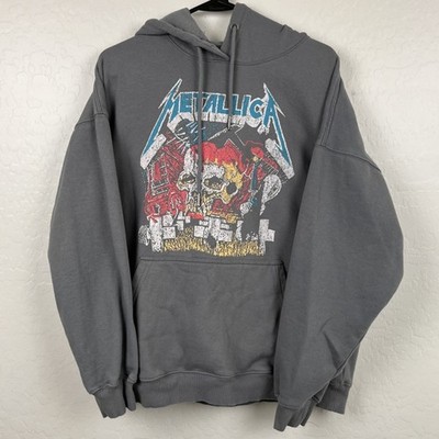 Metallica Band Hoodie Mens XL Gray Heavy Metal Official Merch (READ) Hooded