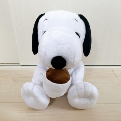 RARE SNOOPY L Plush doll Coffee Time ver. 28cm 11
